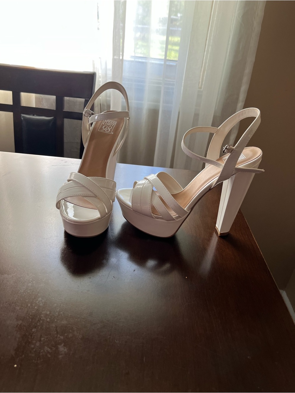 Platform High Heel Sandals - White